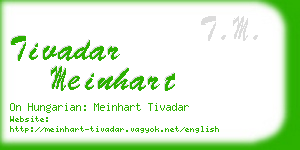 tivadar meinhart business card